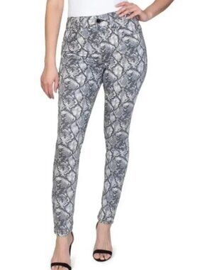 SEVEN7 womens JEANS gray STRETCH snakeskin TUMMYLESS skinny HIGH RISE SIZE 14